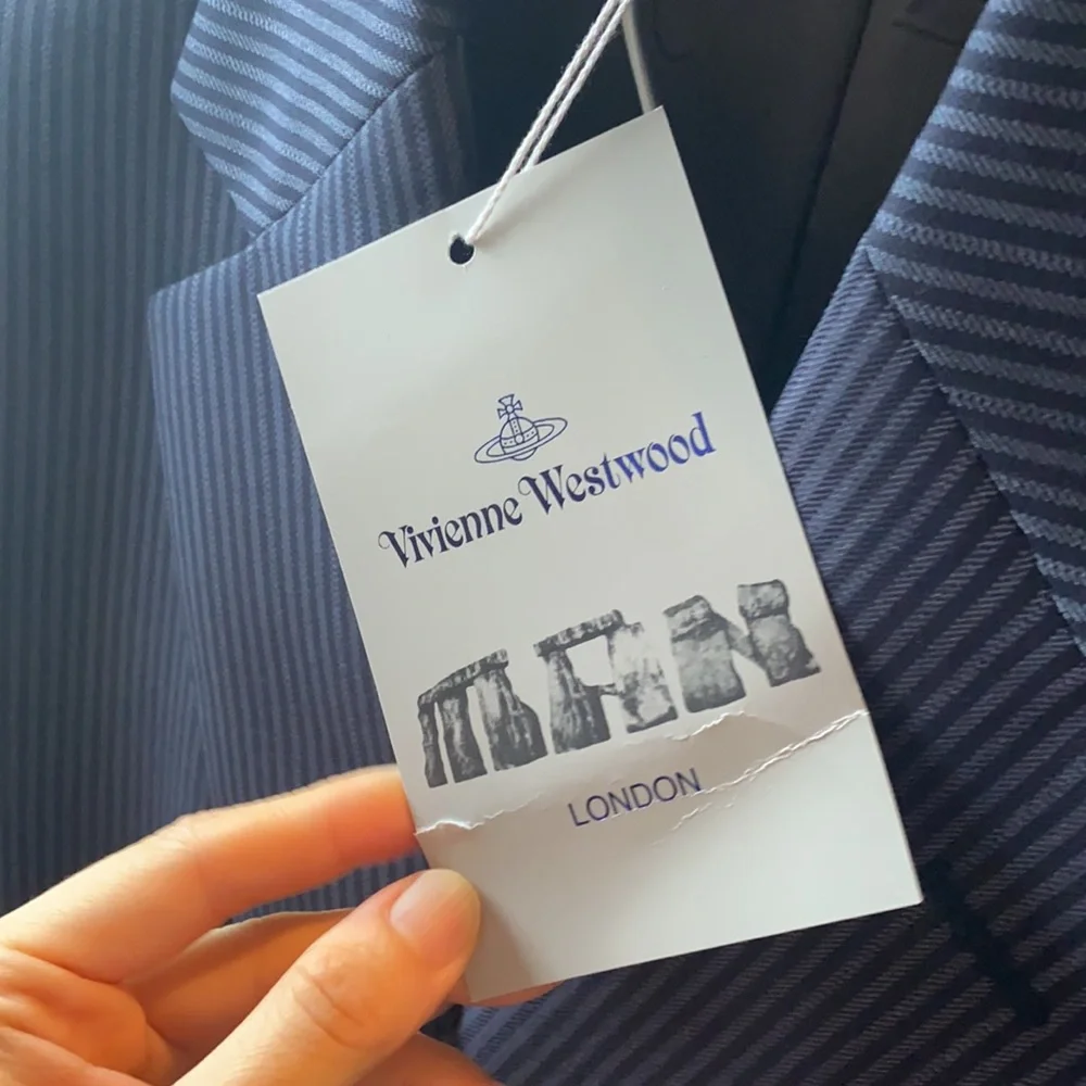 Vivienne Westwood Navy Pinstripe Suit Jacket